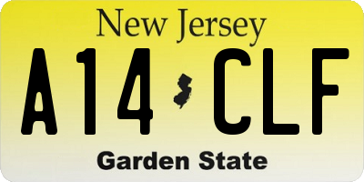 NJ license plate A14CLF