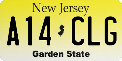 NJ license plate A14CLG