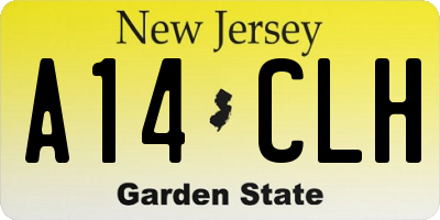 NJ license plate A14CLH