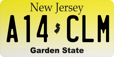 NJ license plate A14CLM