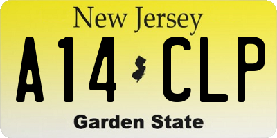 NJ license plate A14CLP