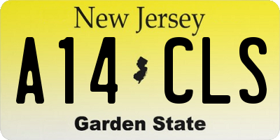 NJ license plate A14CLS