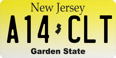NJ license plate A14CLT