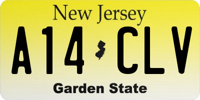 NJ license plate A14CLV
