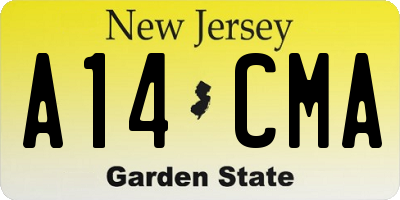 NJ license plate A14CMA