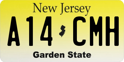 NJ license plate A14CMH