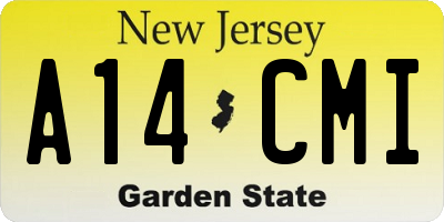 NJ license plate A14CMI