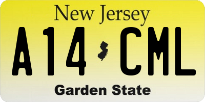 NJ license plate A14CML