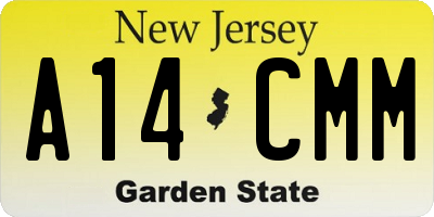 NJ license plate A14CMM