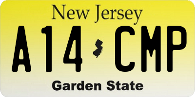 NJ license plate A14CMP