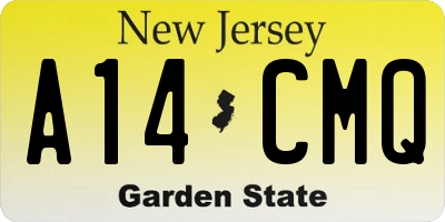 NJ license plate A14CMQ