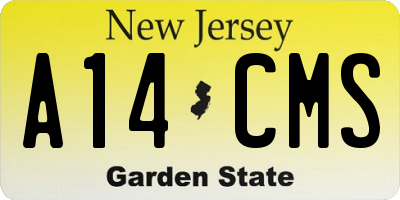 NJ license plate A14CMS