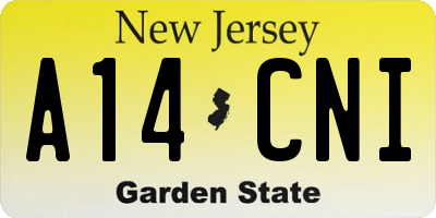 NJ license plate A14CNI