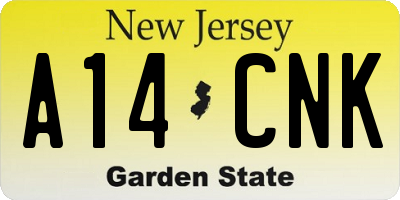 NJ license plate A14CNK