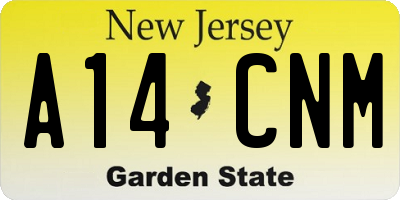 NJ license plate A14CNM