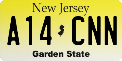 NJ license plate A14CNN
