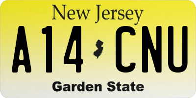 NJ license plate A14CNU