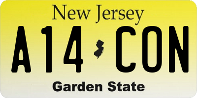 NJ license plate A14CON