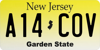 NJ license plate A14COV