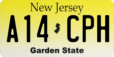 NJ license plate A14CPH