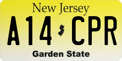 NJ license plate A14CPR
