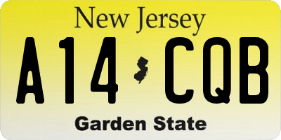 NJ license plate A14CQB
