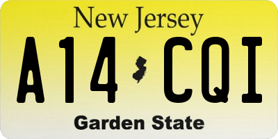 NJ license plate A14CQI