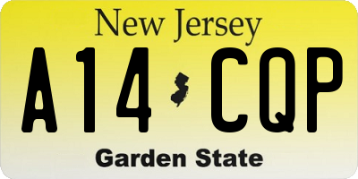 NJ license plate A14CQP