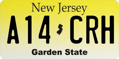 NJ license plate A14CRH