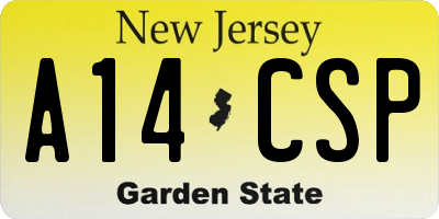 NJ license plate A14CSP