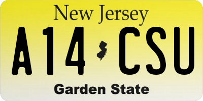 NJ license plate A14CSU