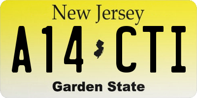 NJ license plate A14CTI