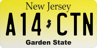 NJ license plate A14CTN