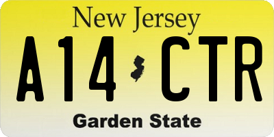 NJ license plate A14CTR
