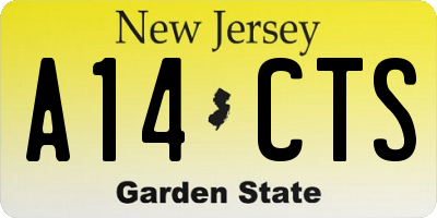 NJ license plate A14CTS