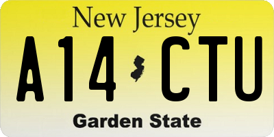 NJ license plate A14CTU