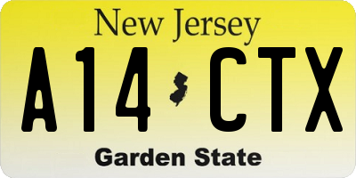 NJ license plate A14CTX
