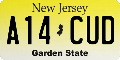 NJ license plate A14CUD