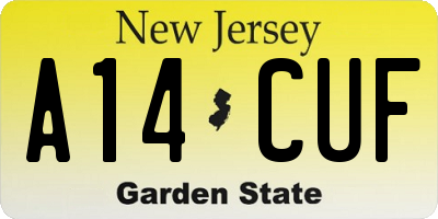 NJ license plate A14CUF