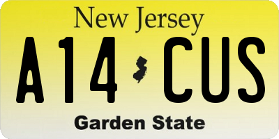 NJ license plate A14CUS