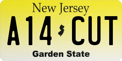NJ license plate A14CUT
