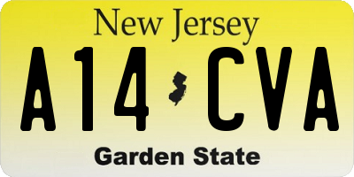 NJ license plate A14CVA