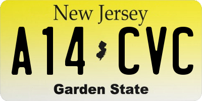 NJ license plate A14CVC