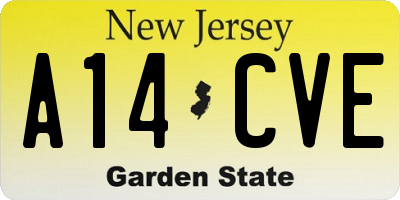 NJ license plate A14CVE