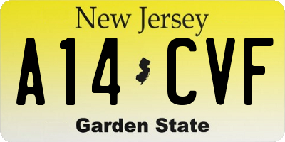 NJ license plate A14CVF