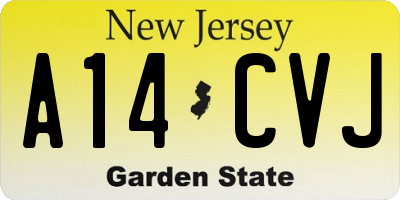 NJ license plate A14CVJ