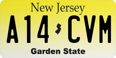 NJ license plate A14CVM