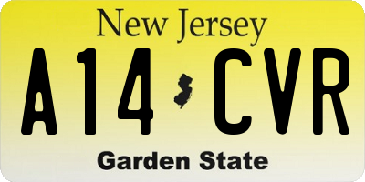 NJ license plate A14CVR
