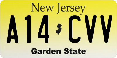 NJ license plate A14CVV