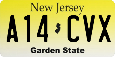 NJ license plate A14CVX